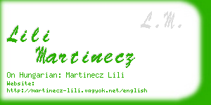 lili martinecz business card